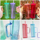25 Pack USA RTS 20oz Straight Glass Mugs Skinny Tumblers Jelly Color Straight Beverage Mugs for Sublimation or UV DTF wraps_GGblanks