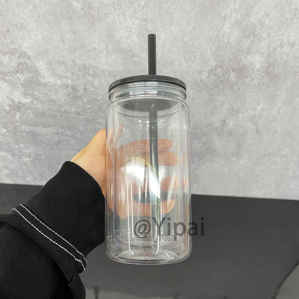 25 Pack 12oz Inner 16oz Outer Double Wall Snow Globe Plastic Cans_GGblanks