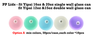 China RTS_Plastic lids for 16oz/20oz sublimation glass cans 16OZPPL50 - GGblanks