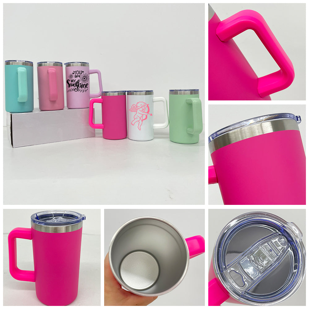 20 Pack 20oz Rainbow Plated/Copper Plated/Sublimation Blanks Stainless Steel Coffee Mugs with Handle_GGblanks