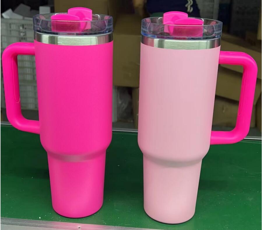 20 Pack Blank Sublimation 40oz H2.0 Pink Mixed Colors Silver Underneath Quencher Tumbler_GGblanks