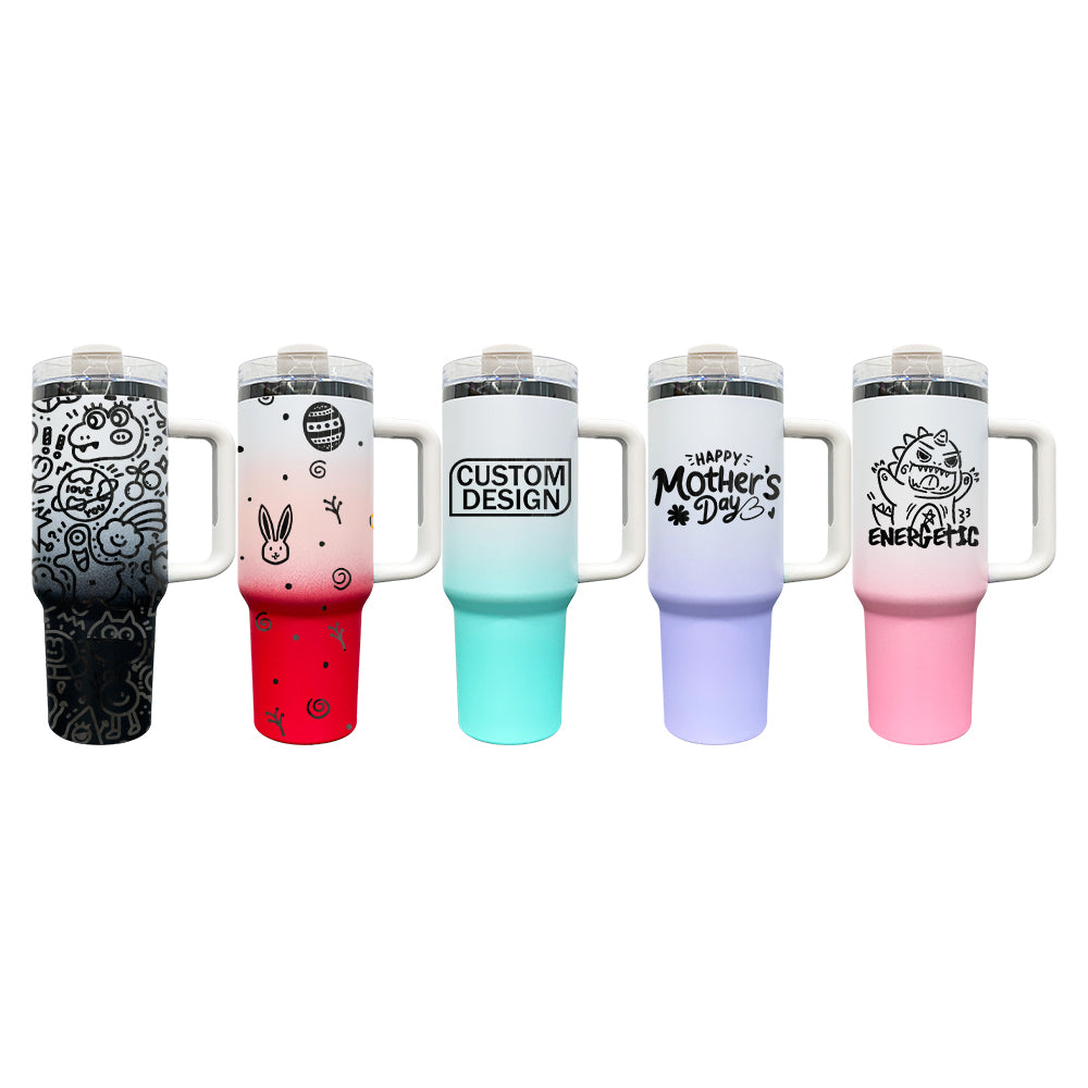 20 Pack GGblanks 40oz Black Plated/Blue Plated/Mirror Black Plated Pink/Ombre Powder Coated/Shimmer Black H2.0 Quencher Tumblers For Laser Engraving_GGblanks