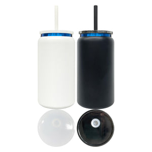 25 Pack China Warehouse 16oz Stainless Steel Cans Blue Plated 13pcs Black 12pcs White Soda Cans_GGblanks