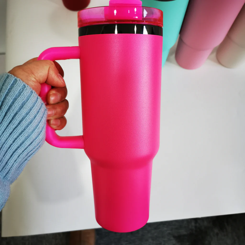 20 Pack 40oz Black Underneath Black Plated Black/Red/Pink/Blue/Light Pink/White/Yellow/Orange Tumblers for Laser Engraving_GGblanks