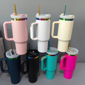 China RTS_Optional 40oz H2.0 special rainbow plated tumblers powder coat quencher tumbler 20pcs _GGblanks