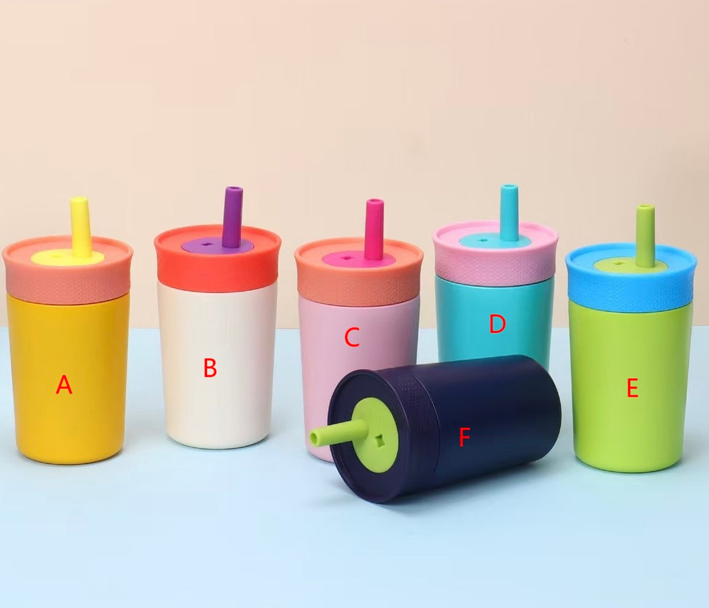 25 Pack 50 Pack 12oz China RTS Owala Style Leak Proof Kids Tumblers with Straw Brushes for Laser Engraving_GGblanks