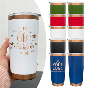 25 Pack 20oz Copper Plated Underneath Powder Coated Stainless Steel Tumbler with Magnetic Lid_GGblanks