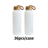 36 Pack 20oz Blank Sublimation Colorful Glass Bottle with Bamboo Lid and Rope_GGblanks