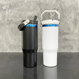 25 Pack China RTS Black White Mixed Blue Plated 30oz Flip Top Straw Water Bottle for Laser Engraving_GGblanks