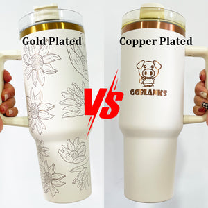 25 Pack Updated to H2.0 40oz Powder Coated Stainless Steel Tumbler Copper Plated Copper Underneath Tumbler_GGblanks