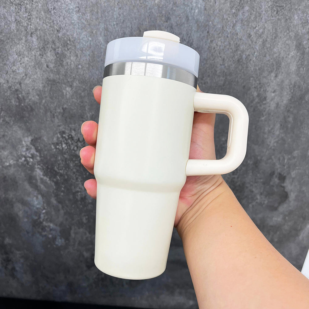 25 Pack White Blank Sublimation 14oz Stanley Look Kids Quencher Tumbler Home Bottle_GGblanks