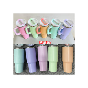 25 Pack H2.0 40oz Blank Sublimation Stanley Dupes Macaron Colors Matte Tumblers_GGblanks