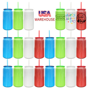 25 Pack USA RTS 16oz Christmas Stainless Steel Cans Blank Sublimation Black Red Blue Green Soda Cans_GGblanks