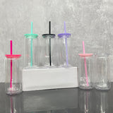 25 Pack 16oz Inner 20oz Outer Pre-Drilled Snow Globe Plastic Can with Colorful PP Lid and Plug_GGblanks