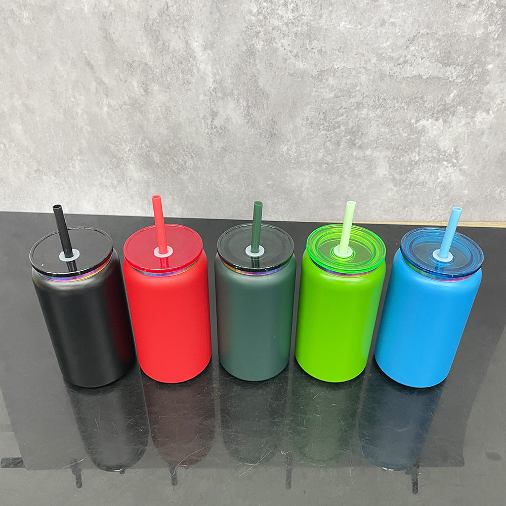 25 Pack 16oz Christmas Stainless Steel Cans Rainbow Plated Black Red Blue Green Soda Cans_GGblanks