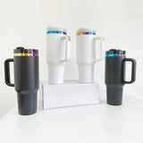 20 Pack Valentine's Day/Macaron/ Colorful/White/Black Rainbow Plated 40oz H2.0 Powder Coated Quencher Tumblers_GGblanks