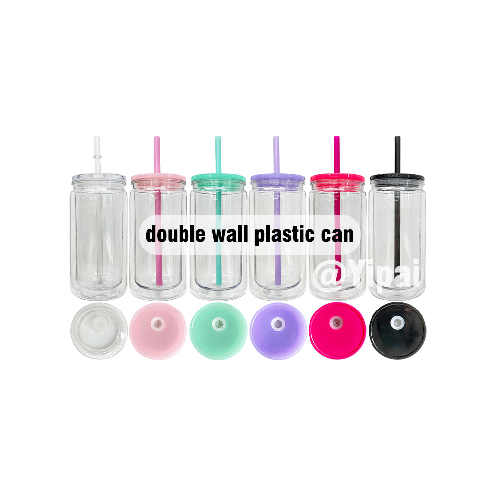 25 Pack 12oz Inner 16oz Outer Double Wall Snow Globe Plastic Cans_GGblanks