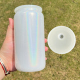 25 Pack 50 Pack 16oz Shimmer Cans Colorful Rainbow Glitter Beer Glass Can_GGblanks
