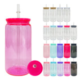50 Pack 16oz 20oz V2.0 Clear Frosted Plastic Can Macaron Jelly Plastic Cans_GGblanks