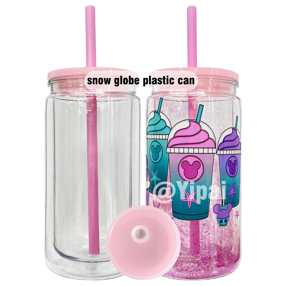 25 Pack 12oz Inner 16oz Outer Double Wall Snow Globe Plastic Cans_GGblanks