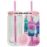 25 Pack 12oz Inner 16oz Outer Double Wall Snow Globe Plastic Cans_GGblanks