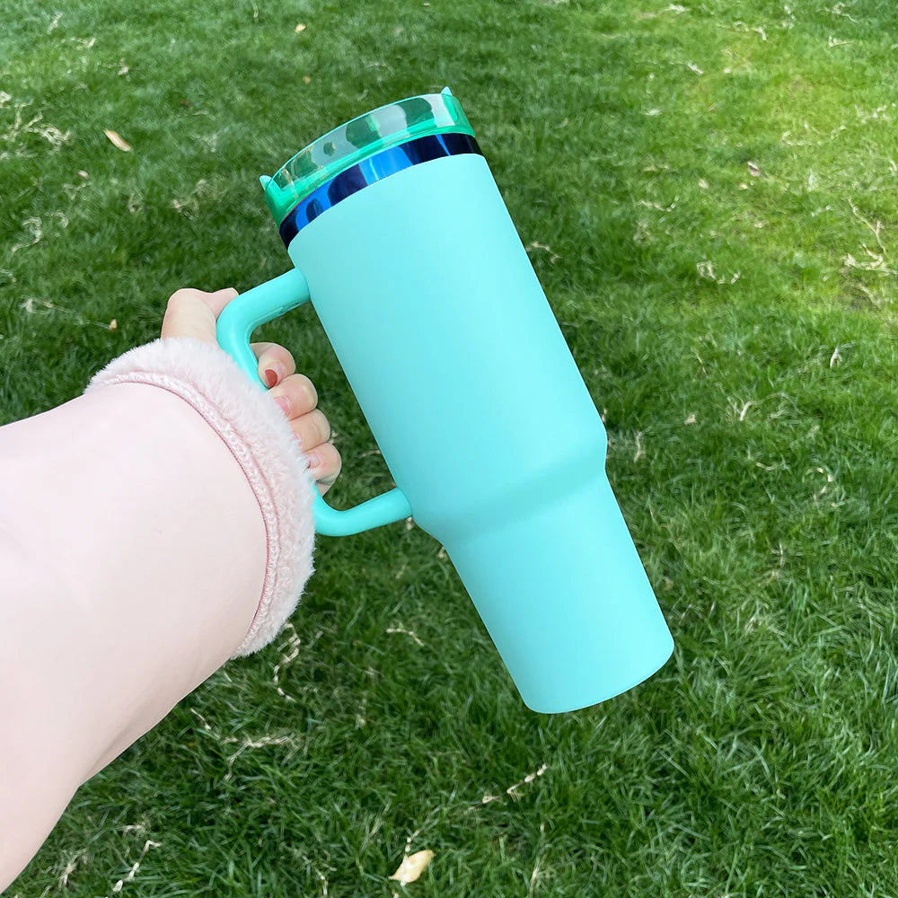 20 Pack Blue Underneath 40oz H2.0 Tumblers Blue Plated White Red Gradient Pink Blue White Black Thermos Cup for Laser Engraving_GGblanks