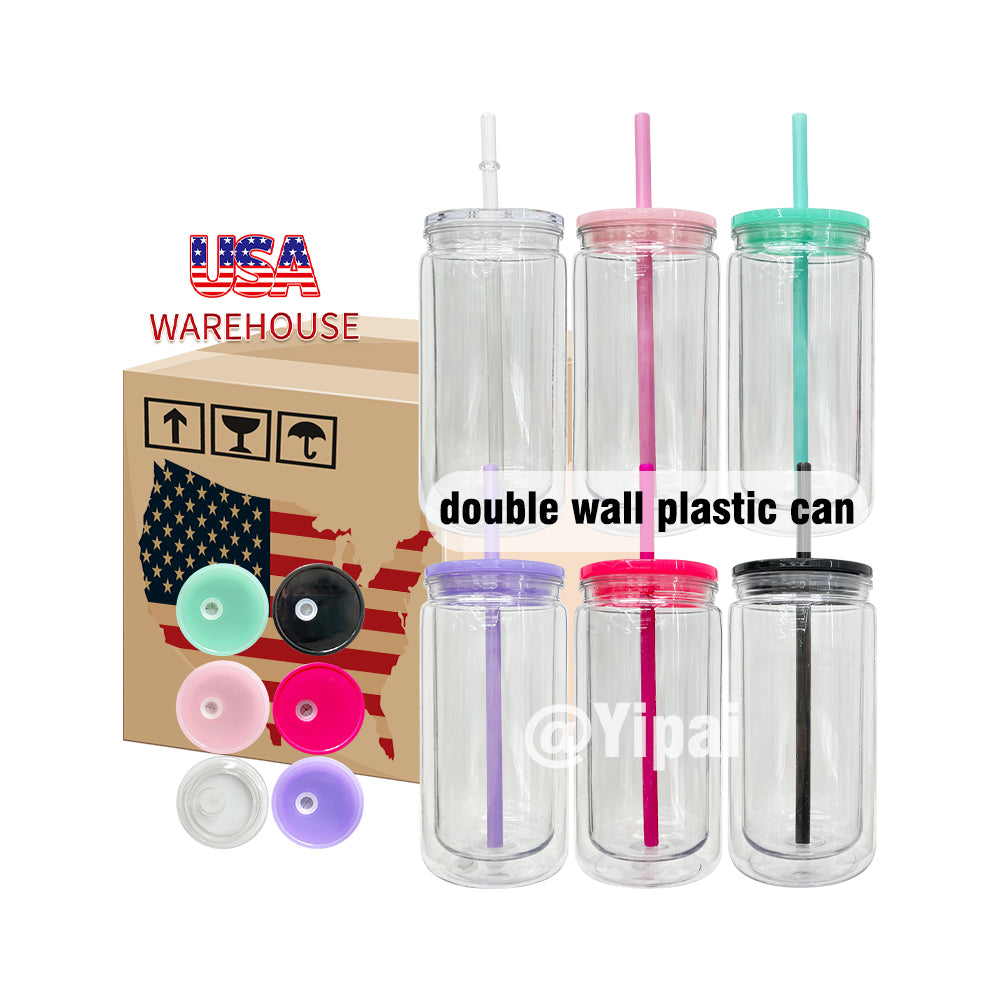 25 Pack 12oz Inner 16oz Outer Double Wall Snow Globe Plastic Cans_GGblanks