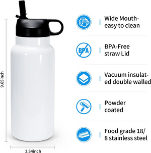25 Pack China RTS 12/18/22/32oz Sublimation Blank Hydro Flask Water Bottle_GGblanks