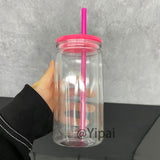 25 Pack 12oz Inner 16oz Outer Double Wall Snow Globe Plastic Cans_GGblanks