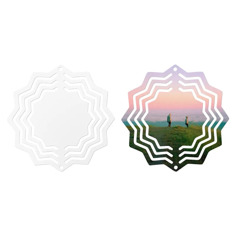 China RTS_Newly Design 4 Inch Wind Chimes Custom Metal Wind Spinner Blanks Sublimation DIY - GGblanks