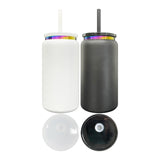 25 Pack 16oz Stainless Steel Cans Rainbow Plated 13pcs Black 12pcs White Soda Cans_GGblanks