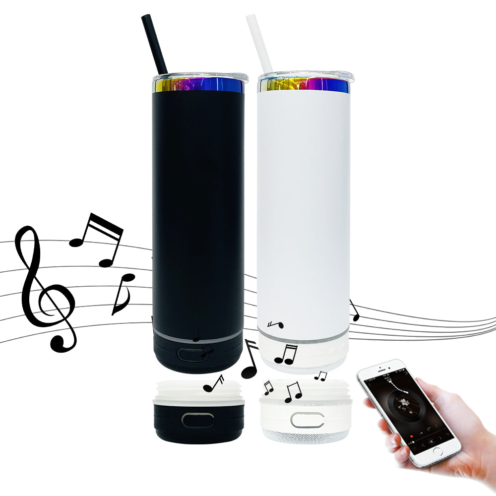 25 Pack 20oz Speaker Tumbler Macaron/Rainbow Plated Bluetooth Tumbler_GGblanks