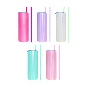 25 Pack 20oz Skinny Straight Shimmer Tumblers for Sublimation_GGblanks