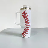 20 Pack 40oz H1.0 Yellow Tumbler with Baseball Bling Rhinestone_GGblanks