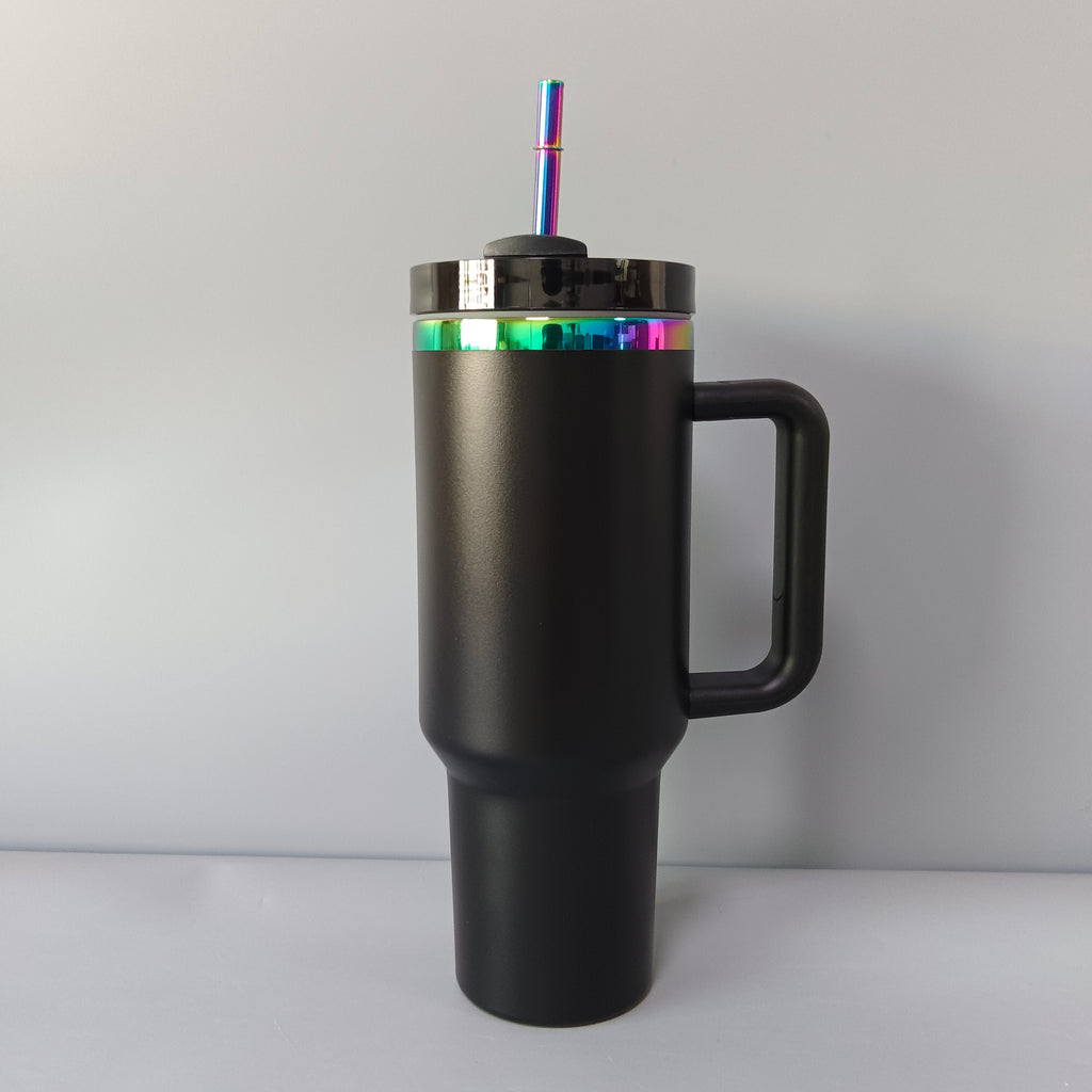 China RTS_Optional 40oz H2.0 special rainbow plated tumblers powder coat quencher tumbler 20pcs _GGblanks