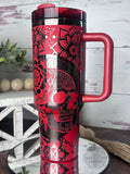 20 Pack 40oz Black Underneath Black Plated Black/Red/Pink/Blue/Light Pink/White/Yellow/Orange Tumblers for Laser Engraving_GGblanks