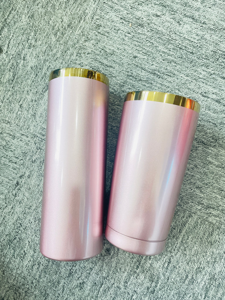 20oz/30oz Rose Gold Color Mirror Gold Underneath Sublimation Skinny/Flip Straw Tumblers_GGblanks