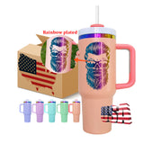 20 Pack Valentine's Day/Macaron/ Colorful/White/Black Rainbow Plated 40oz H2.0 Powder Coated Quencher Tumblers_GGblanks