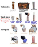 25 Pack 20oz Sublimation Blanks Pre Drilled Double Wall Snow Globe Storyboard Tumbler with Plug_GGblanks