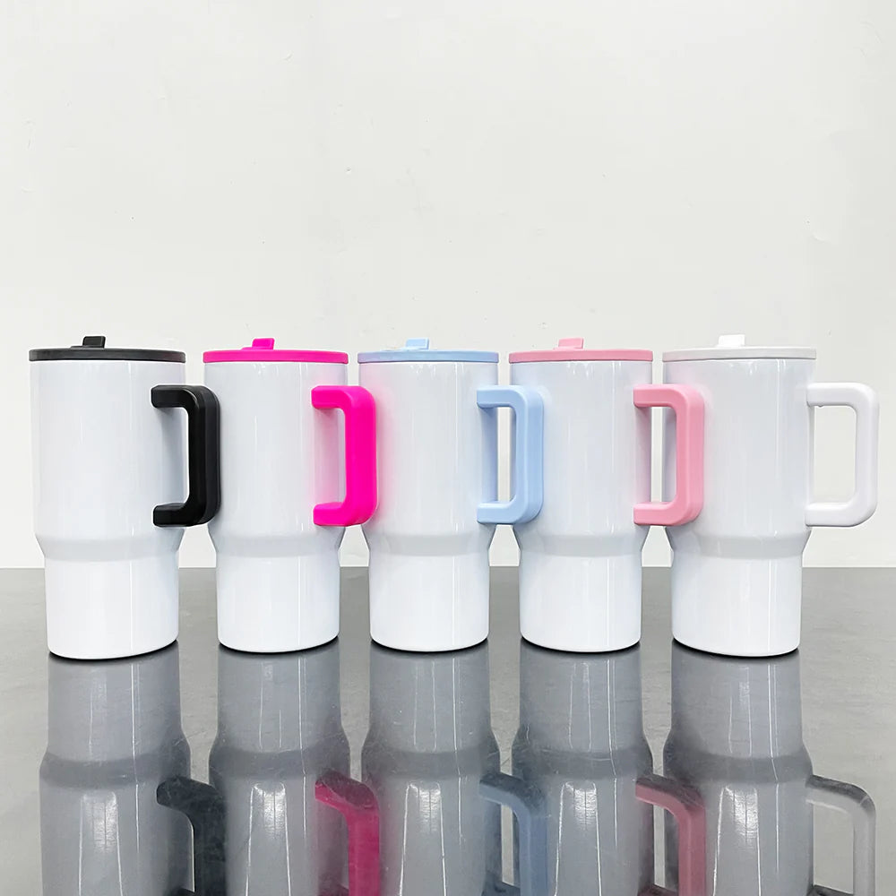 25 Pack 20oz Glow in Dark White Blank Sublimation Kids Handle Tumblers with Leak Proof Straw Lids_GGblanks
