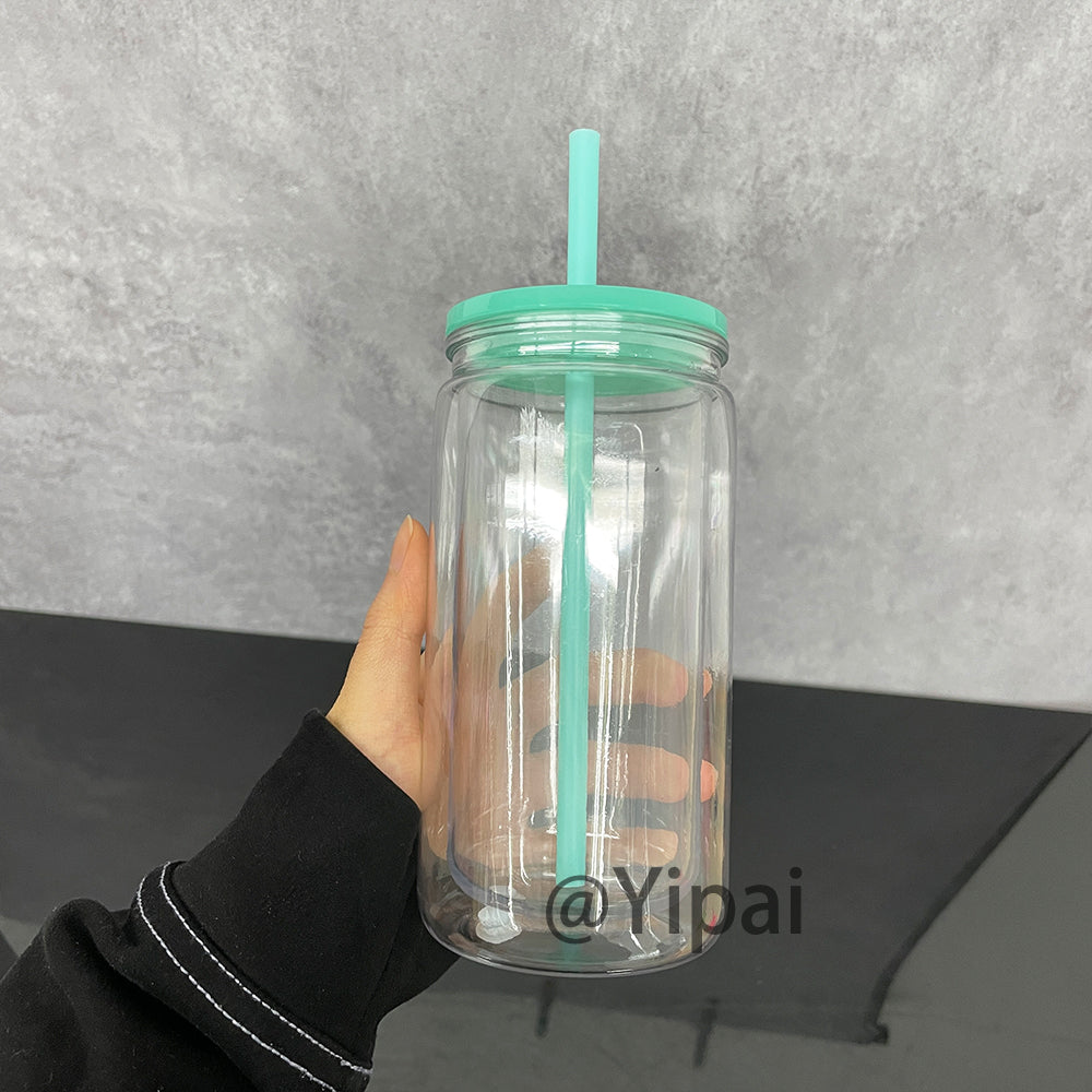 25 Pack 12oz Inner 16oz Outer Double Wall Snow Globe Plastic Cans_GGblanks