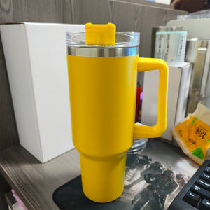 China RTS_40oz H2.0 Stanley-style Yellow Color Powder Coated Quencher Tumblers_GGblanks