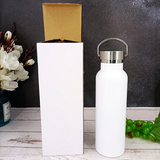 25 Pack 20oz Wholesale Sublimation Blank Stainless Steel Water Bottle Portable Powder Coated Printing DIY Bottles White_GGblanks
