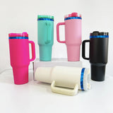 20 Pack Blue Underneath 40oz H2.0 Tumblers Blue Plated White Red Gradient Pink Blue White Black Thermos Cup for Laser Engraving_GGblanks