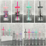 25 Pack 16oz Inner 20oz Outer Pre-Drilled Snow Globe Plastic Can with Colorful PP Lid and Plug_GGblanks