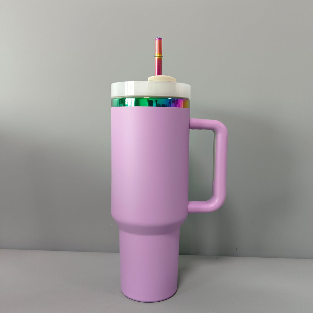 China RTS_Optional 40oz H2.0 special rainbow plated tumblers powder coat quencher tumbler 20pcs _GGblanks