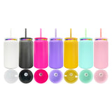 25 Pack 16oz Stainless Steel Cans Rainbow Plated 13pcs Black 12pcs White Soda Cans_GGblanks