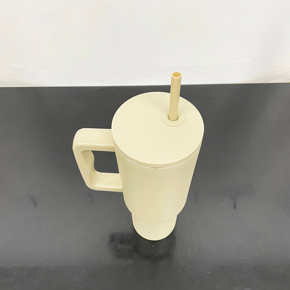 USA Warehouse 40oz Grayish Brown Handled Travel Mug Modern Matte 25pcs_GGblanks