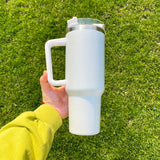 China RTS_40oz Blank Sublimation Glittery Rough Powder Glitter Tumbler Mugs with Handle And Straw ZSQ40001-GGblanks