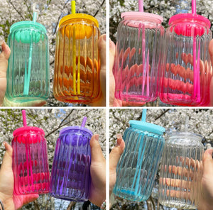 China RTS_16oz Solid/Ombre Blank Sublimation High Borosilicate Glass Cans_ GGblanks